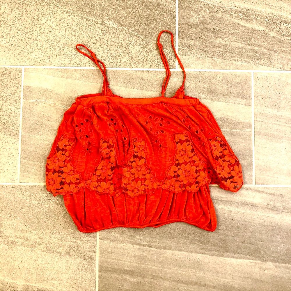 Free People coral color top